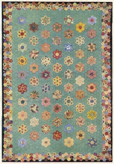 Patchwork quilt, 1943. Creator: Unknown.