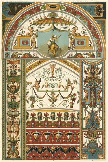 Italian Renaissance ceiling and wall painting, (1898). Creator: Unknown.