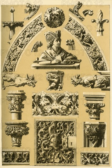 Medieval architectural ornament and sculpture, (1898). Creator: Unknown.
