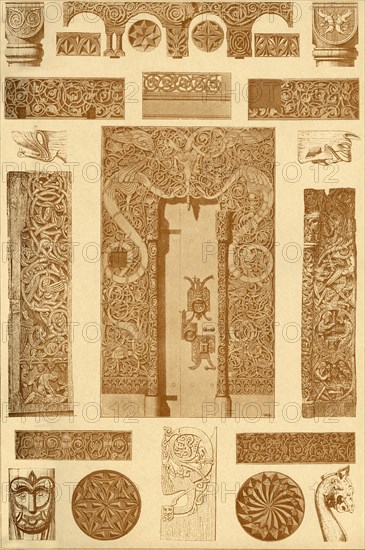 Scandinavian wood-carvings, (1898). Creator: Unknown.
