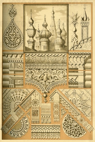 Russian architectural ornament and wood carving, (1898). Creator: Unknown.