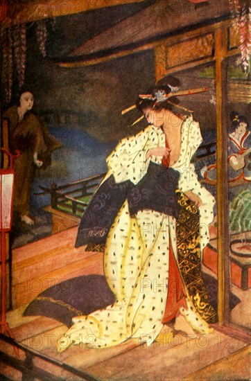 'Kiyo and the Priest', 1912. Creator: Evelyn Paul.