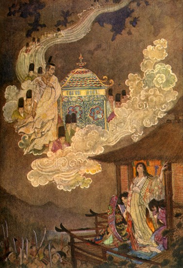 'The Moonfolk demand the Lady Kaguya', 1912. Creator: Evelyn Paul.