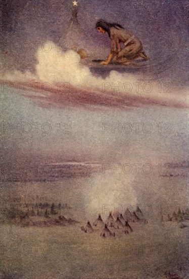 Gazing downward, she saw the camp of the Blackfeet', 1914. Creator: Unknown.