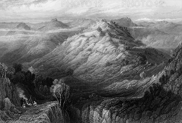 'The Abbey and Hills from near Mussooree', 1838. Creator: George Francis White.