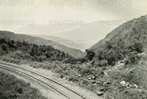 'Ascending the Mexican Cordillera, or Eastern Sierra Madre: The Railway Is Seen In The Valley Far Be Creator: Unknown.