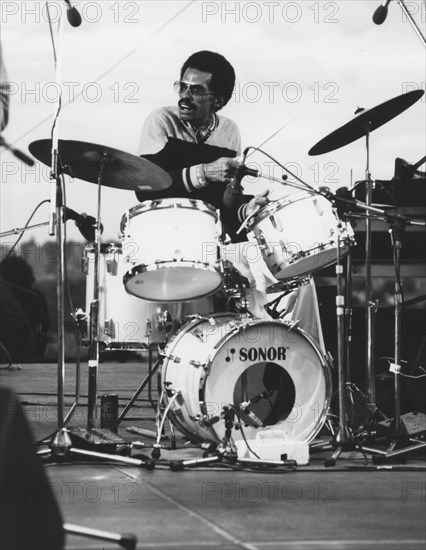 Dannie Richmond, Mingus Dynasty,Capital Radio Jazz Festival, Alexandra Palace, London, 1979. Creator: Brian Foskett.