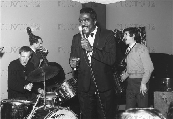 Jimmy Witherspoon, Phil Seamen, Phil Bates, Bull's Head, Barnes, London, c1965.