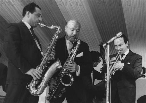 Alex Welsh, Al Gay, Bud Freeman, Manchester Jazz Festival, 1963. Creator: Brian Foskett.