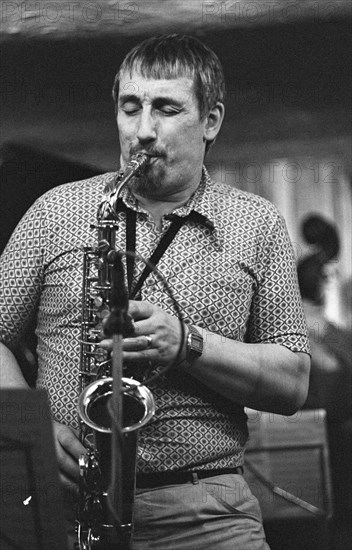 Peter King, Bass Clef, London, May 1985. Creator: Brian O'Connor.