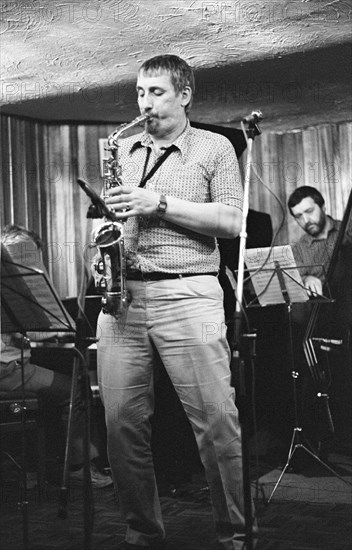 Peter King, Bass Clef, London, May 1985. Creator: Brian O'Connor.