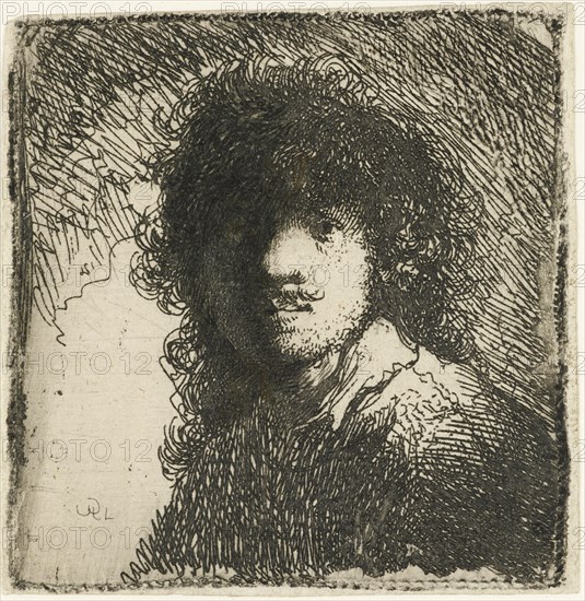 Self-portrait bare-headed: bust, c.1629. Creator: Rembrandt Harmensz van Rijn.