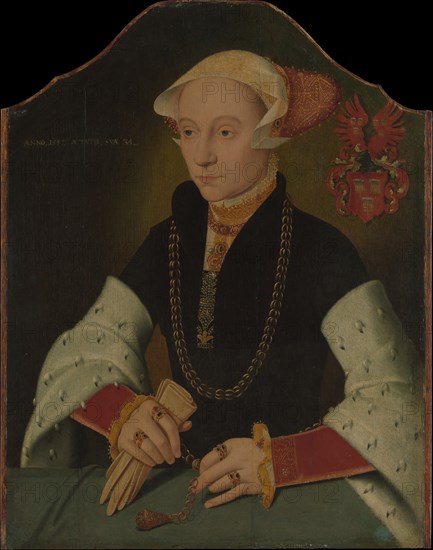 Portrait of a Woman of the Slosgin Family of Cologne, 1557. Creator: Bartholomaeus Bruyn the Younger.