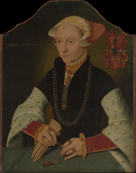 Portrait of a Woman of the Slosgin Family of Cologne, 1557. Creator: Bartholomaeus Bruyn the Younger.