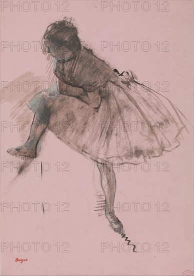 Study of a Ballet Dancer (recto); Two Studies of Dancers (verso), ca. 1873. Creator: Edgar Degas.