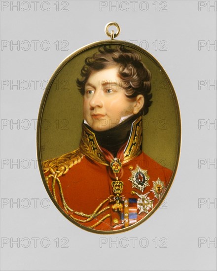 George IV (1762-1830) as Prince Regent, after Lawrence, 1816. Creator: Henry Bone.