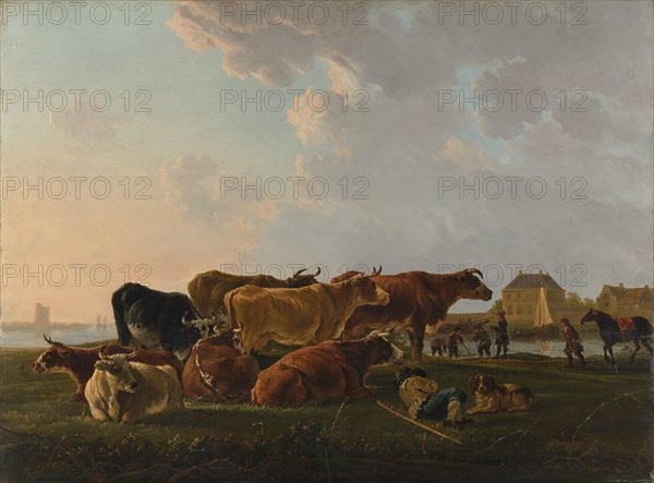 Landscape with Cattle, probably ca. 1800. Creator: Jacob van Strij.