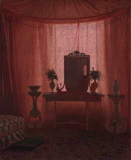 A Bedroom in Bernstorff Palace near Copenhagen, ca. 1845. Creator: Johan Vilhelm Gertner.