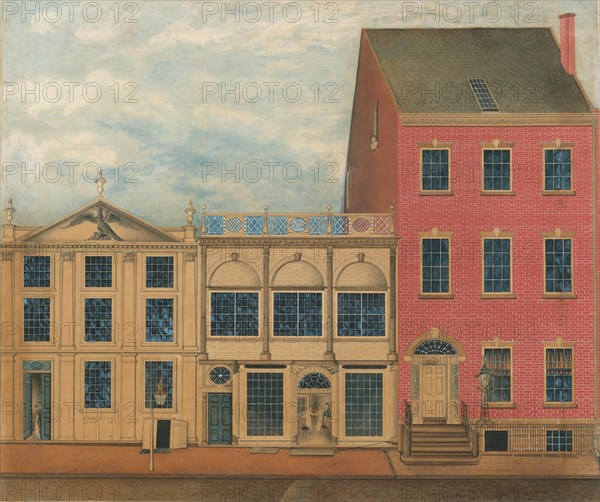 The Shop and Warehouse of Duncan Phyfe, 168-172 Fulton Street, New York City, ca. 1816. Creator: Formerly attributed to John Rubens Smith (American, London 1775-1849 New York).