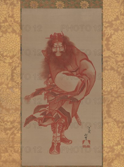 Red Shoki, the Demon Queller, dated 1847. Creator: Hokusai.