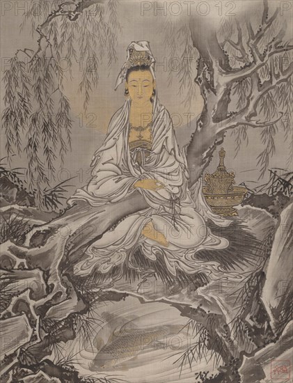White-Robed Kannon , ca. 1887. Creator: Kawanabe Kyosai.