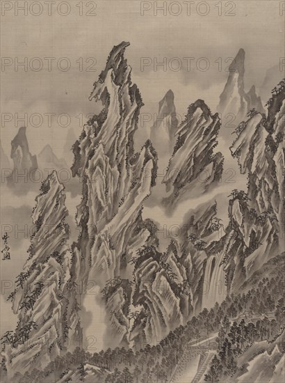 Rocky Landscape, ca. 1887. Creator: Kawanabe Kyosai.