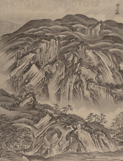 Rocky Landscape, ca. 1887. Creator: Kawanabe Kyosai.