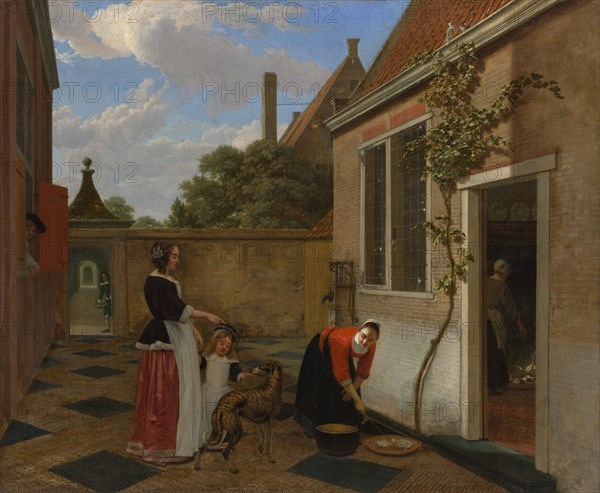 Scene in a Courtyard, early 1660s. Creator: Ludolf de Jongh.