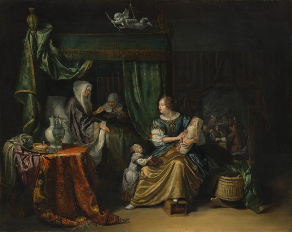 The Newborn Baby, 1675. Creator: Matthys Naiveu.