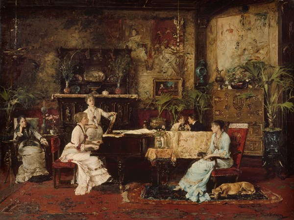 The Music Room, 1878. Creator: Mihaly Munkacsy.