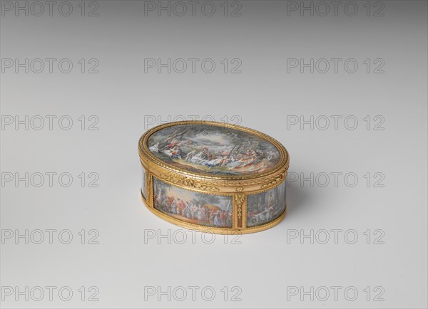 Snuffbox with six scenes of country pastimes, 1774-75. Creator: Pierre François Drais.