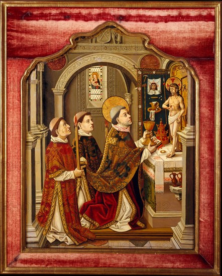 The Mass of Saint Gregory. Creator: Spanish Painter (ca. 1490-1500).