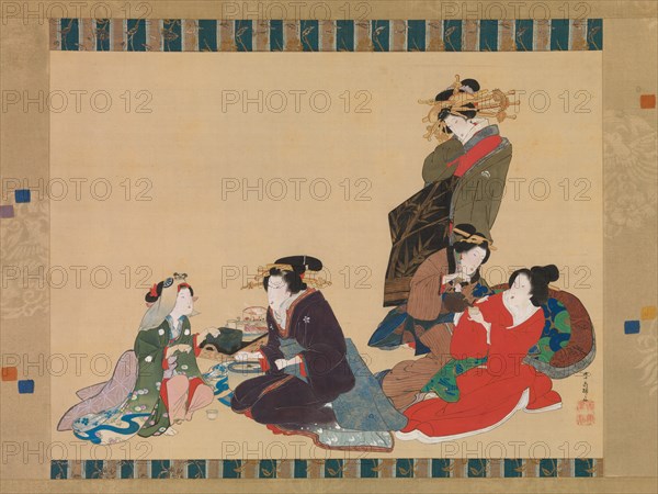 Five Beauties, 1840. Creator: Hokuba.