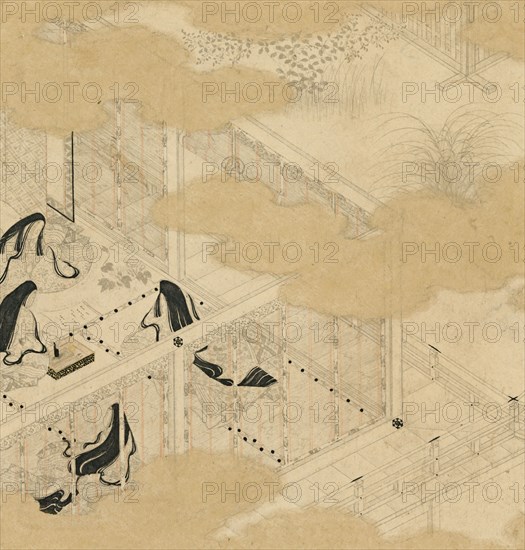 Albums of scenes from The Tale of Genji (Genji monogatari gajo), early 17th century. Creator: Tosa Mitsunori.