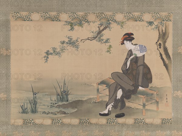 Woman Cooling Herself, ca. 1800. Creator: Utagawa Toyohiro.