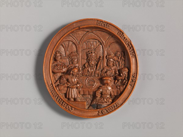 Medallion with the Feast of Ahasuerus, early 16th century. Creator: Unknown.