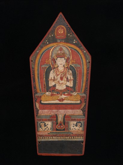 Panel from a Buddhist Ritual Crown Depicting Vairocana, late 13th-early 14th century. Creator: Unknown.