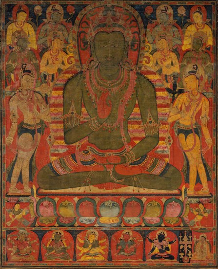 Amoghasiddhi, the Buddha of the Northern Pure Land, ca. 1200-50. Creator: Unknown.