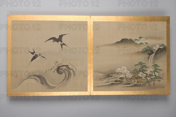 Thirty paintings of birds, flowers and landscape, late 18th century. Creator: Unknown.