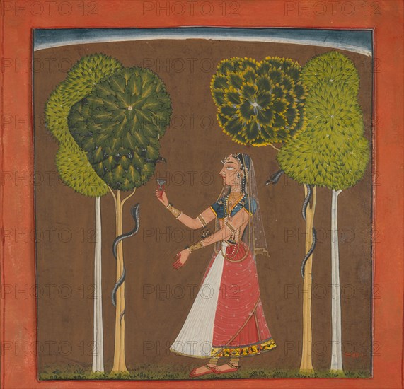 Ragini, possibly Asavari: Folio from a Ragamala Series , ca. 1700-1710. Creator: Unknown.