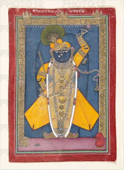 Krishna in the Form of Shri Nathji, ca. 1840. Creator: Unknown.