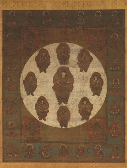 Mandala of Monju Bosatsu, 13th century. Creator: Unknown.