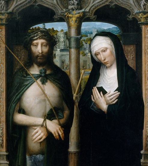 Christ Crowned with Thorns (Ecce Homo), and the Mourning Virgin, ca. 1530-40. Creator: Adriaen Isenbrandt.