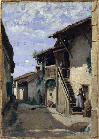 A Village Street: Dardagny, 1852, 1857, or 1863. Creator: Jean-Baptiste-Camille Corot.