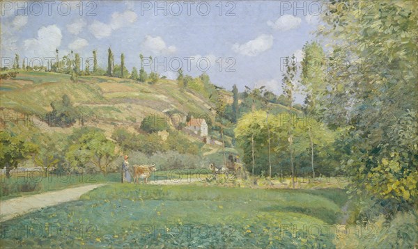 A Cowherd at Valhermeil, Auvers-sur-Oise, 1874. Creator: Camille Pissarro.