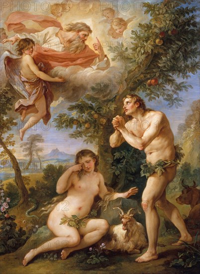 The Rebuke of Adam and Eve, 1740. Creator: Charles-Joseph Natoire.