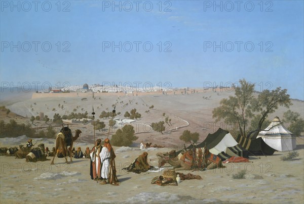 Jerusalem from the Mount of Olives, by 1880. Creator: Charles Théodore Frère.