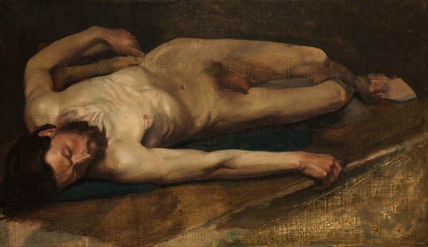 Male Nude, 1856. Creator: Edgar Degas.