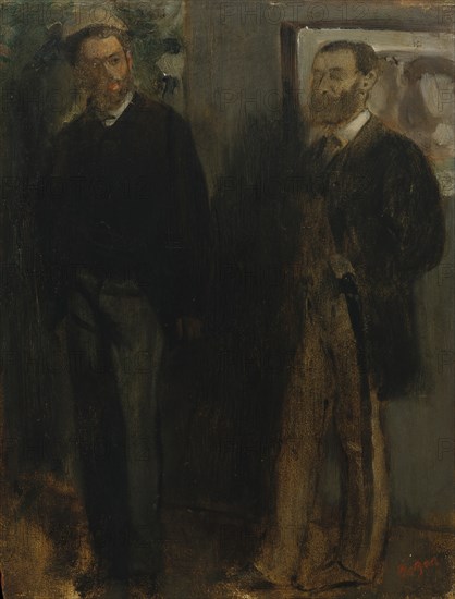 Two Men, ca. 1865-69. Creator: Edgar Degas.