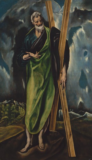 Saint Andrew, ca. 1610. Creator: Workshop of El Greco (Spanish, ca. 1610).